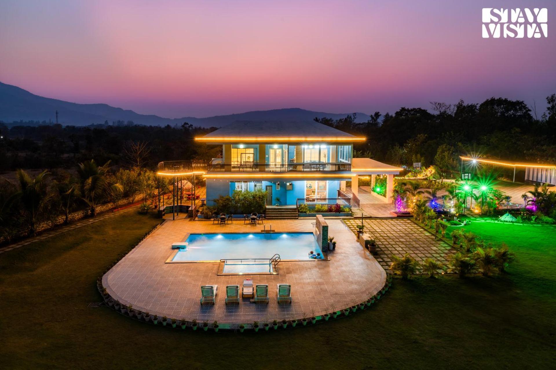Stayvista'S Hillside Meadows - Mountainside Retreat With Farm View, Pool & Deck, Lawn & Gazebo Chinchavli Dış mekan fotoğraf